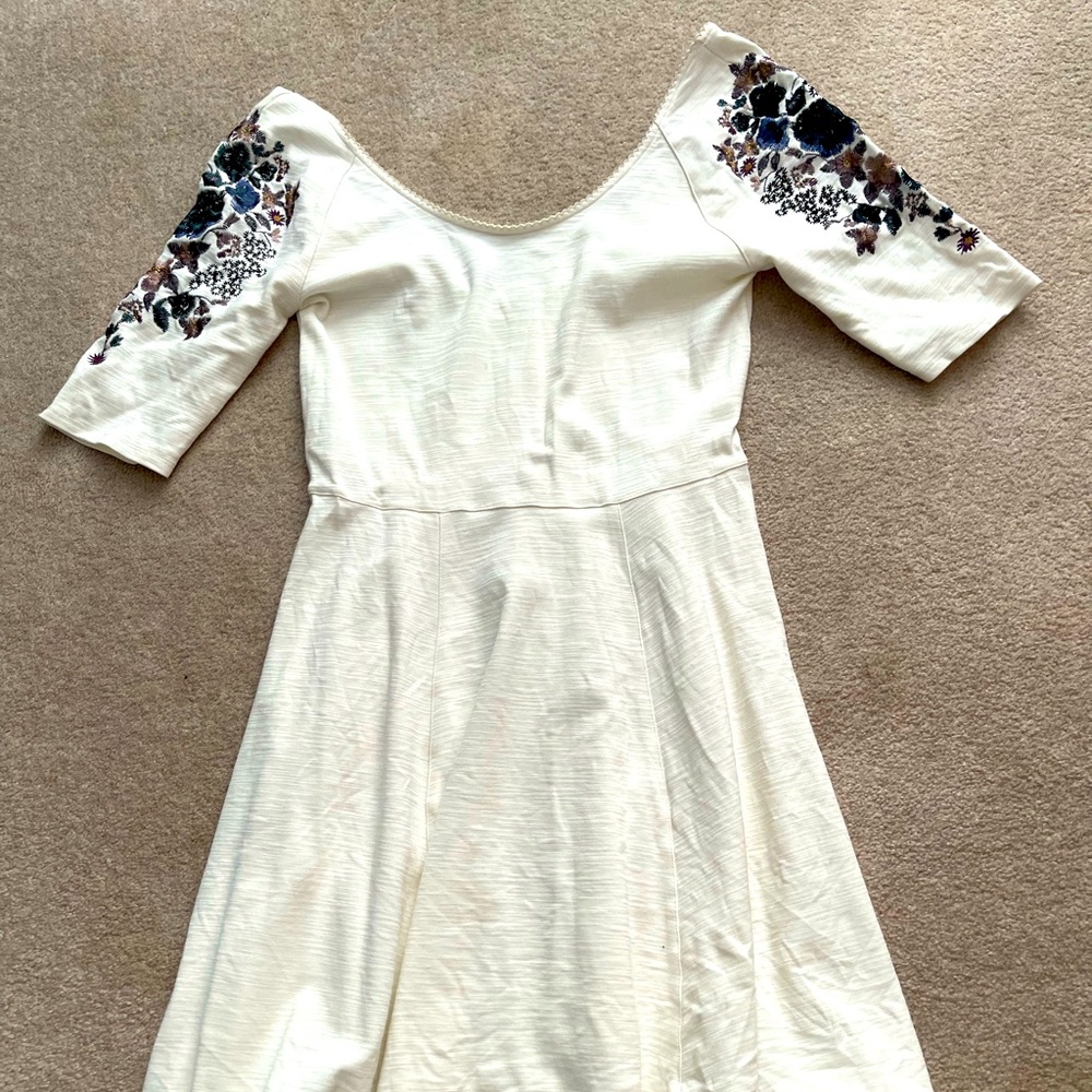 Free People Embroidered White Dress